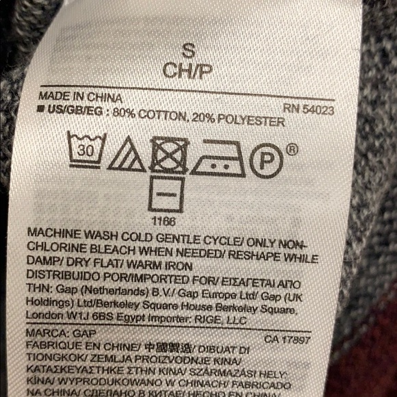 GAP Stripe button Snap Turtleneck long sweater S - Picture 7 of 8